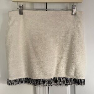 Off white Zara skirt with black/white fringe detail